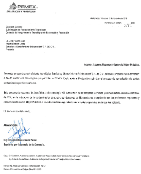 PEMEX — Oficio oficial